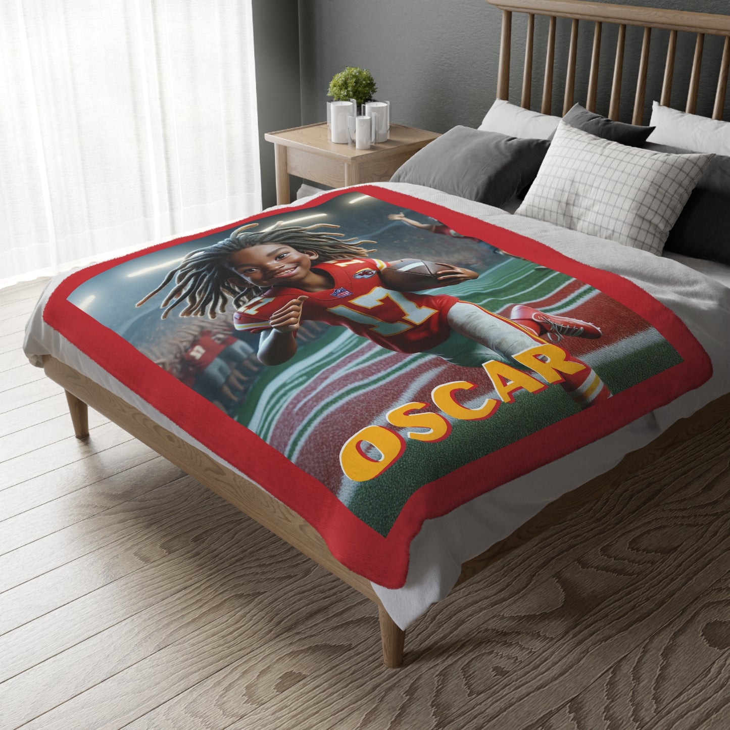 Oscar KCC Velveteen Minky Blanket (Two-sided print)