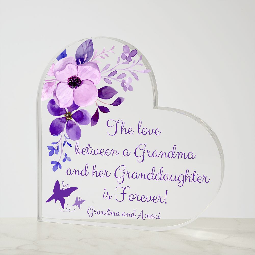 Grandma Acrylic Heart Plaque