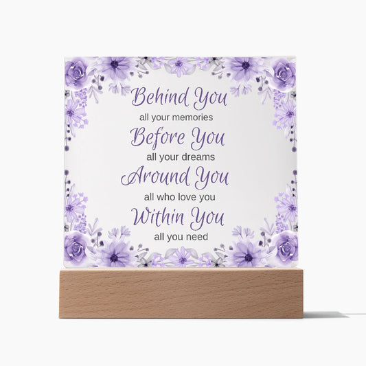 Gift for Her - Graduation, Birthday, Engagement, Wedding, House Warming, Just Because Gift Acrylic Plaque (LED Base Option)