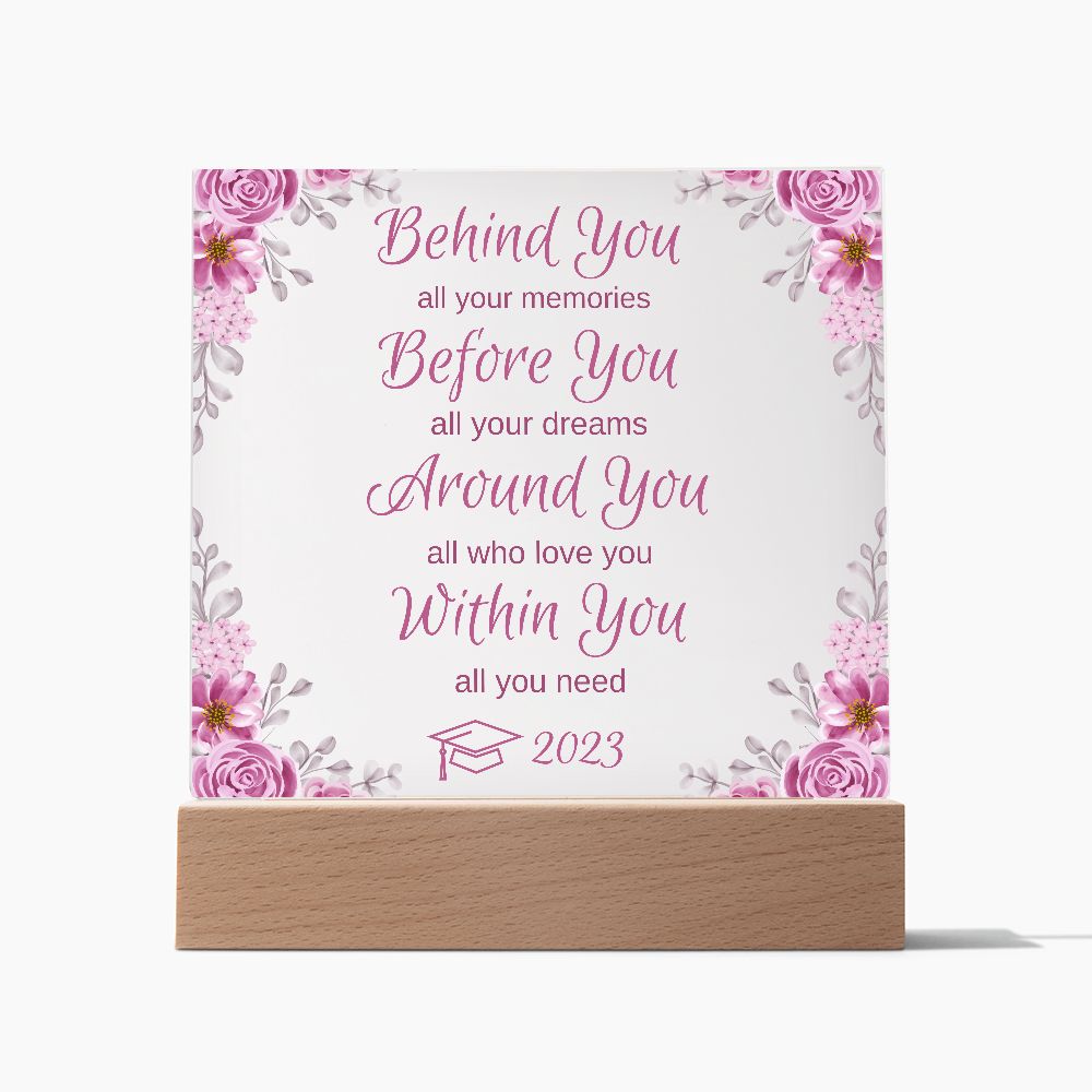 2023 Graduation Gift for Her - Acrylic Plaque (LED Base Option)