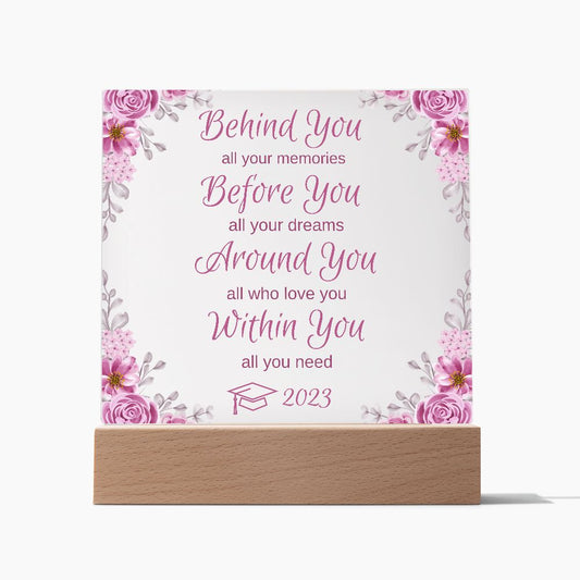 2023 Graduation Gift for Her -  Acrylic Plaque (LED Base Option)