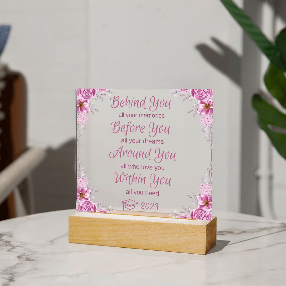 2023 Graduation Gift for Her - Acrylic Plaque (LED Base Option)