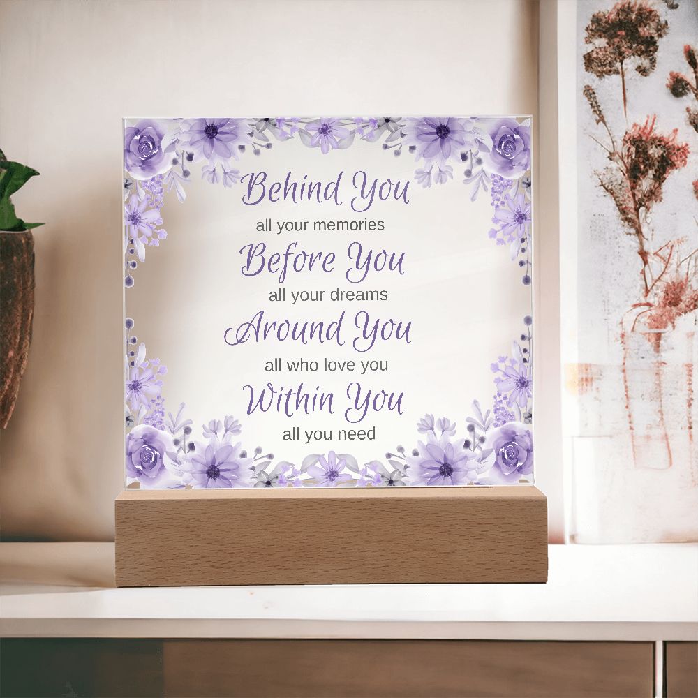 Gift for Her - Graduation, Birthday, Engagement, Wedding, House Warming, Just Because Gift Acrylic Plaque (LED Base Option)