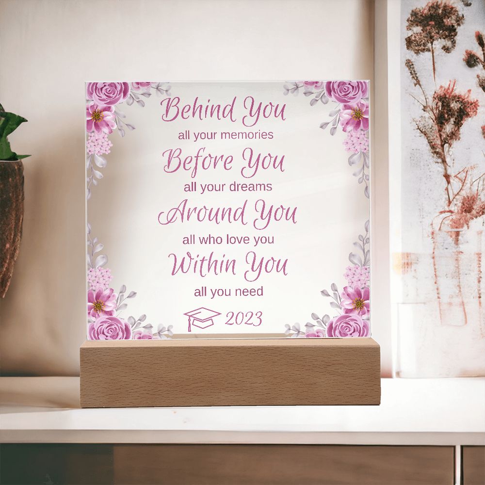 2023 Graduation Gift for Her - Acrylic Plaque (LED Base Option)