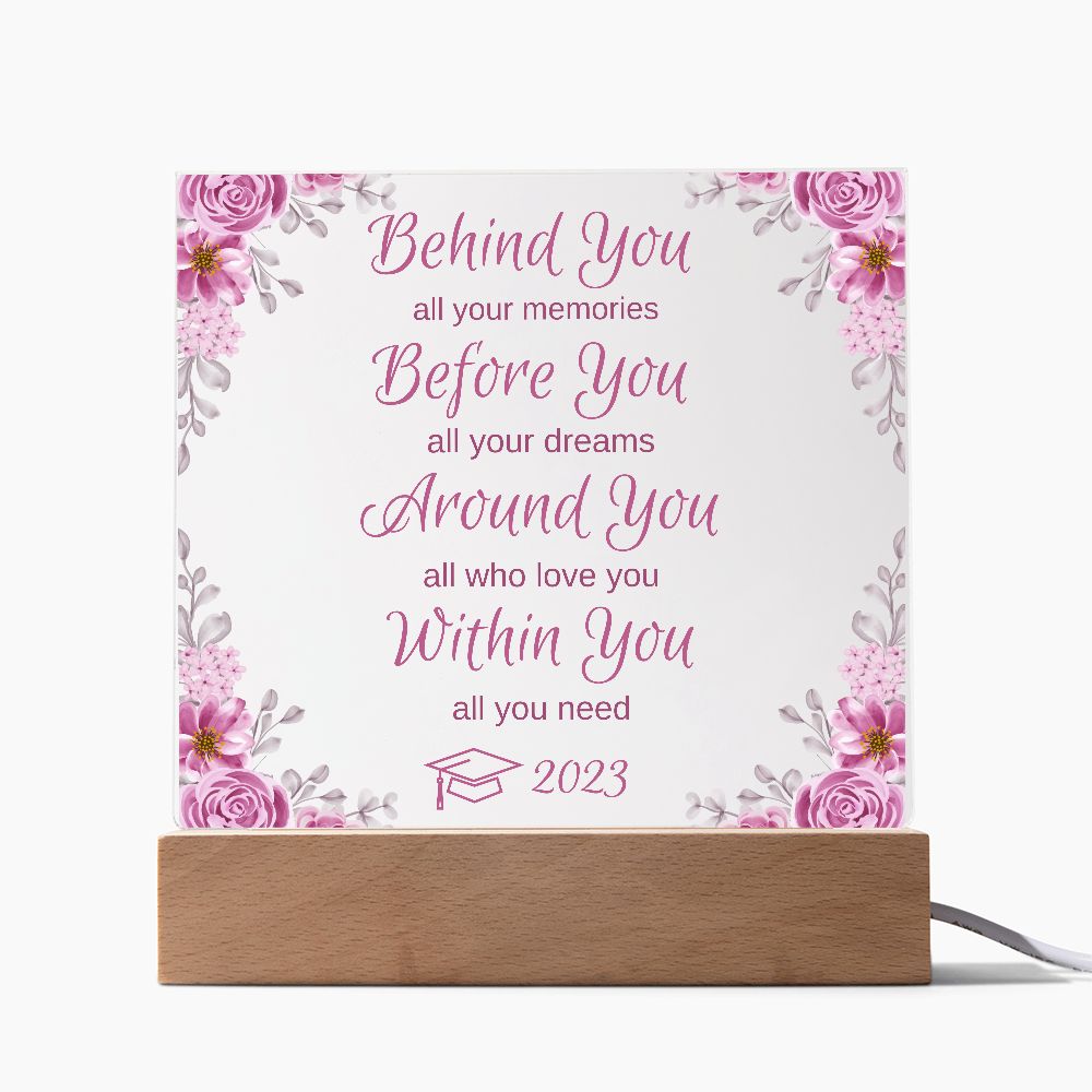2023 Graduation Gift for Her - Acrylic Plaque (LED Base Option)