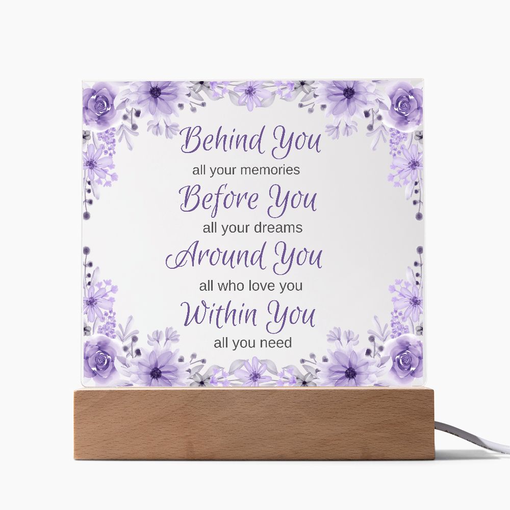 Gift for Her - Graduation, Birthday, Engagement, Wedding, House Warming, Just Because Gift Acrylic Plaque (LED Base Option)