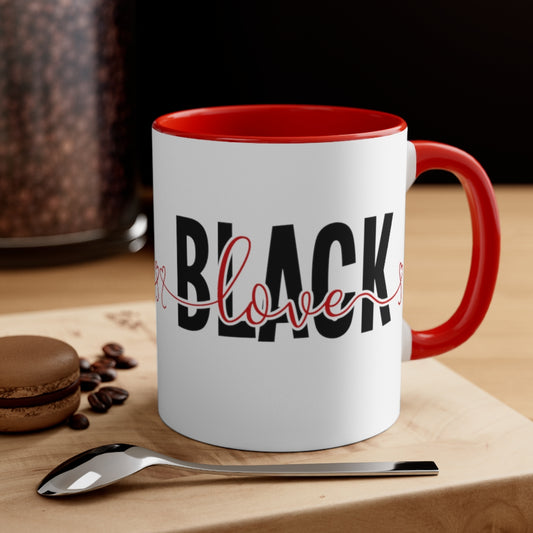 Black Love Hearts - Accent Coffee Mug, 11oz
