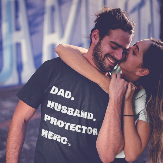 Dad. Husband. Protector. Hero. | Men's Premium T-Shirt | Perfect Gift for Dad and Husband