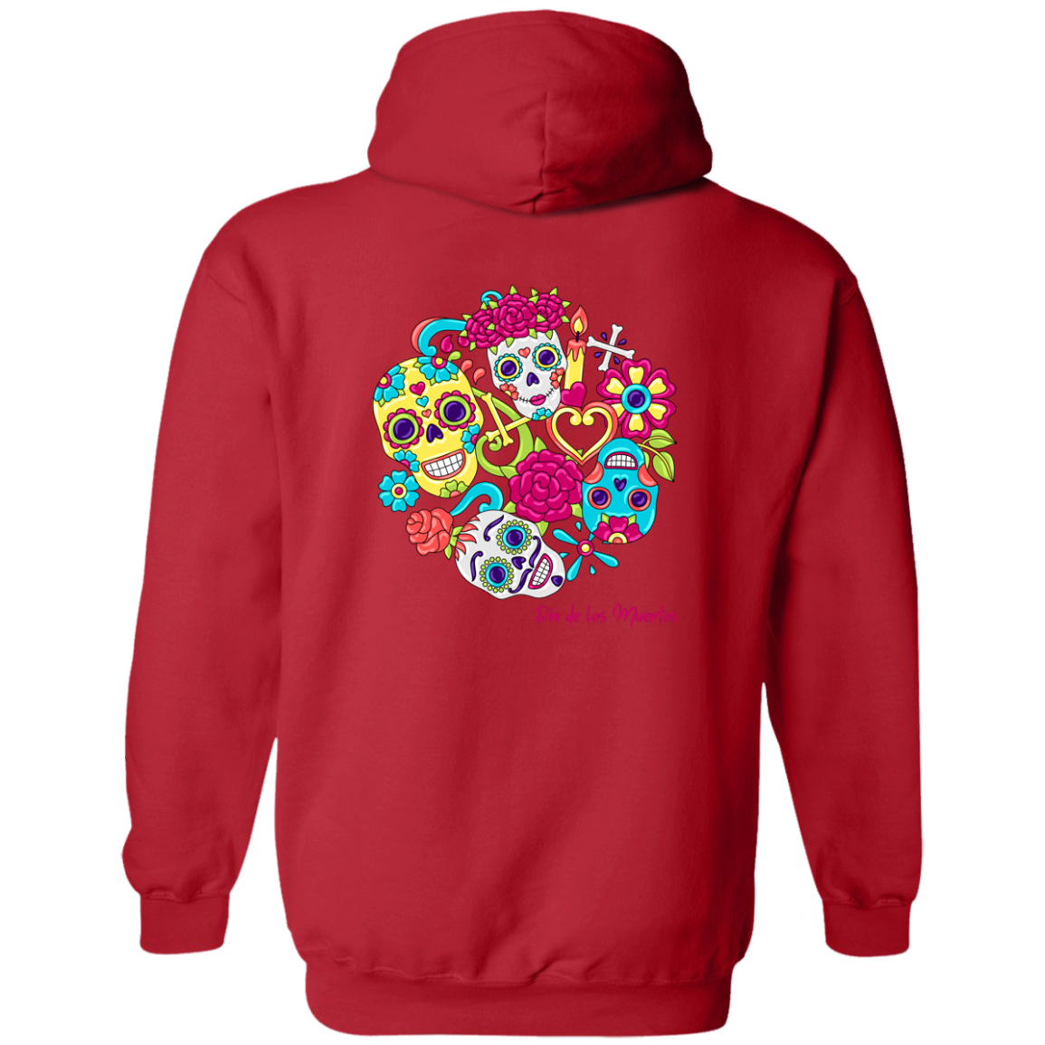 Faces Dia De Los Muertos (Day of The Dead) Halloween Zip Up Hooded Sweatshirt
