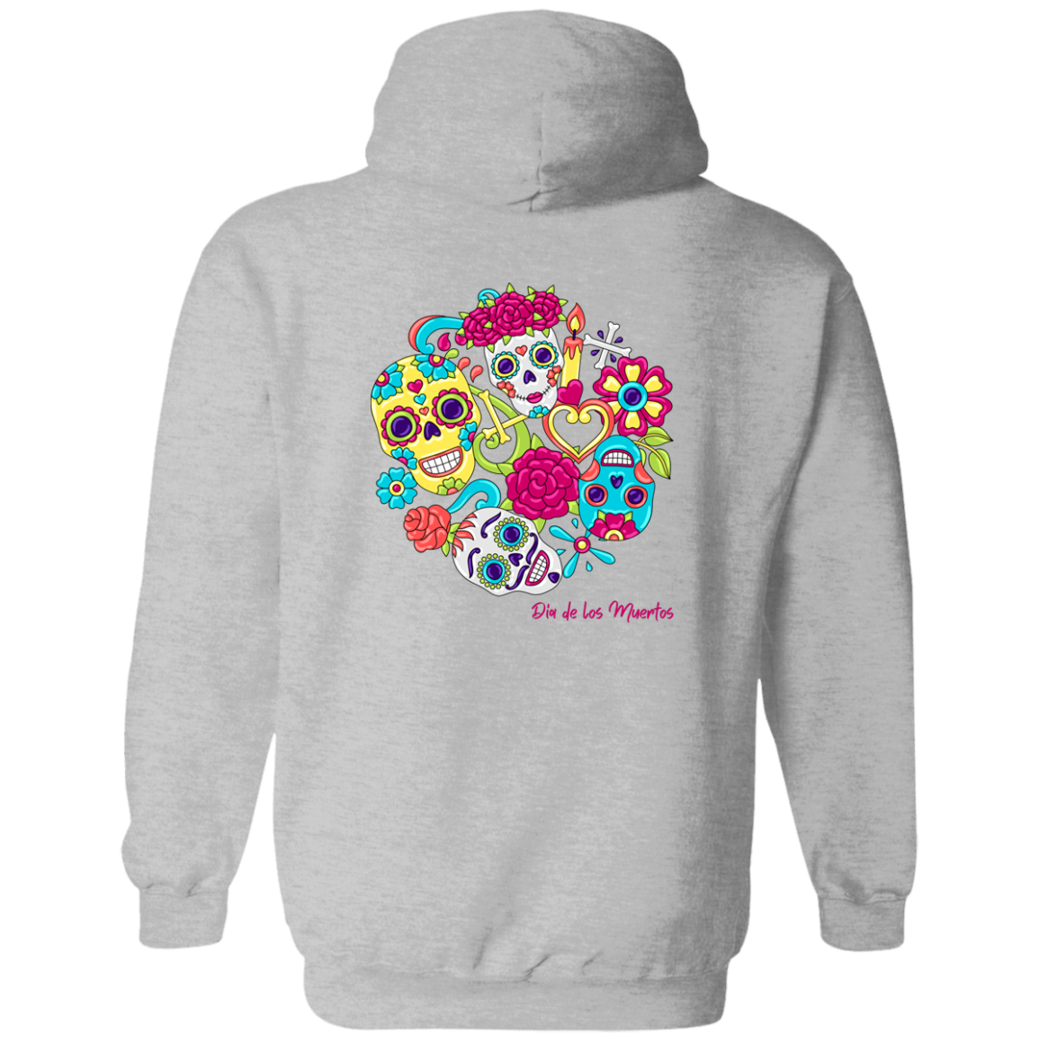 Faces Dia De Los Muertos (Day of The Dead) Halloween Zip Up Hooded Sweatshirt