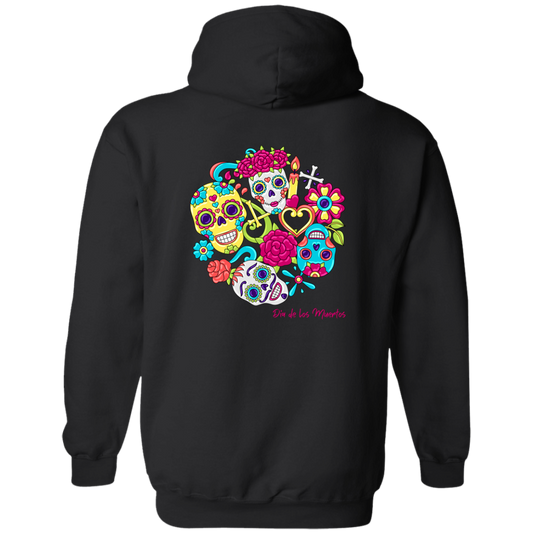 Faces Dia De Los Muertos (Day of The Dead) Halloween Zip Up Hooded Sweatshirt