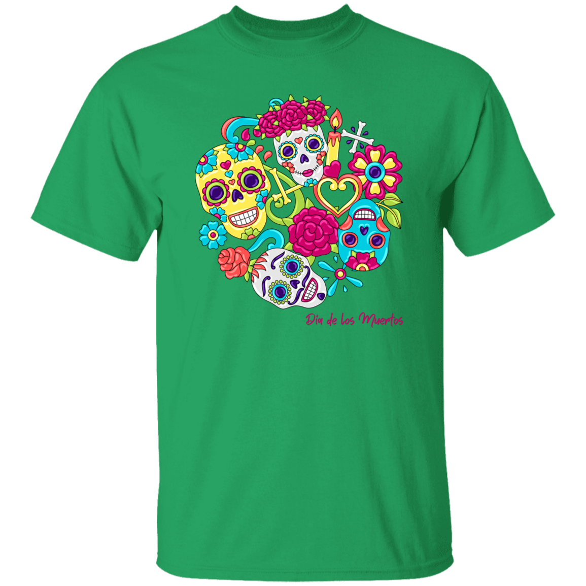 Faces Dia De Los Muertos (Day of The Dead) Halloween T-Shirt