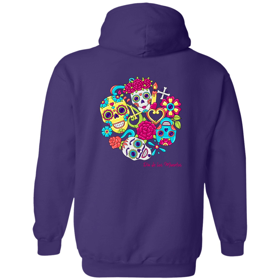 Faces Dia De Los Muertos (Day of The Dead) Halloween Zip Up Hooded Sweatshirt