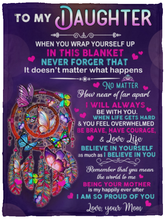 Daughter Wrap Yourself Up Blanket Fleece (Small - 30x40)