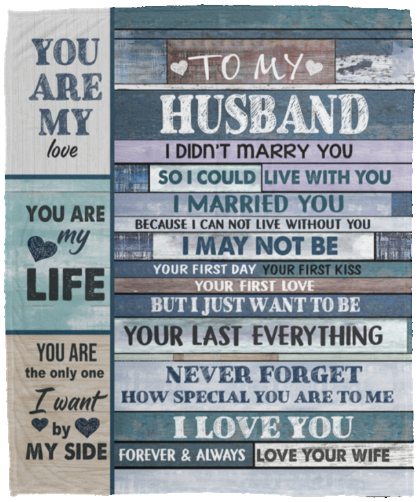 My Husband My Love Cozy Plush Fleece Blanket - 50x60