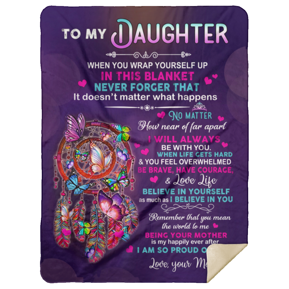 Daughter Wrap Yourself Up Sherpa Blanket (Large - 60x80)