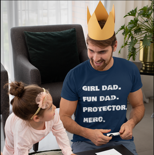 Girl Dad. Fun Dad. Protector. Hero. | Men's Premium T-Shirt | Perfect Gift for Dad