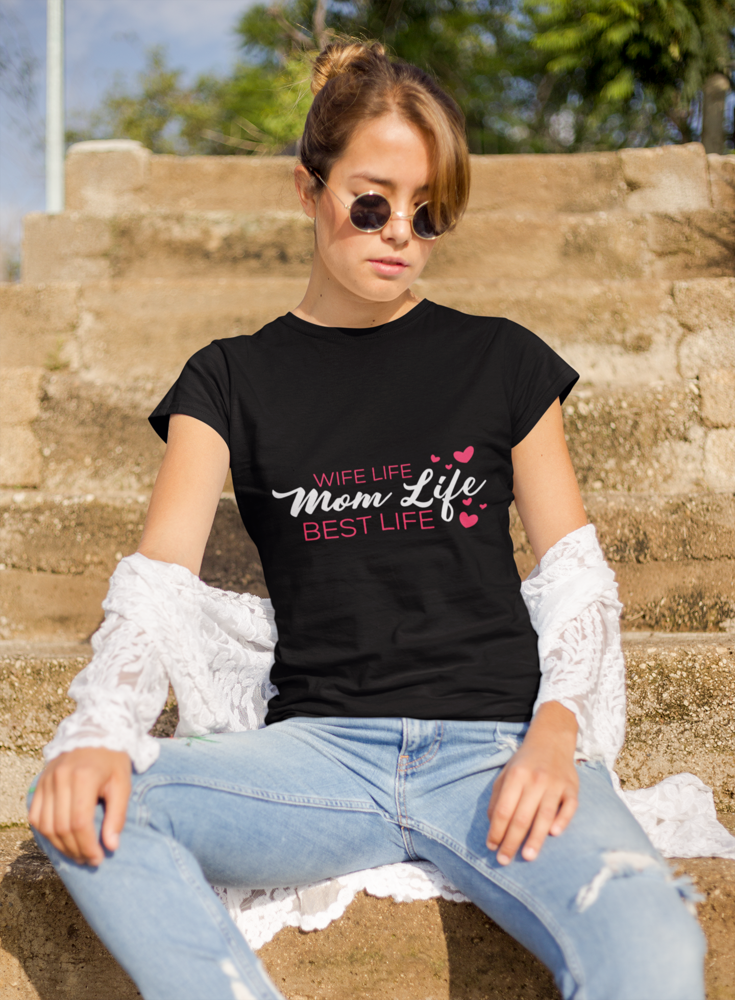Mom Life Best Life - Soft Premium T-Shirt - Awesome Gift for Mom