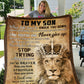 My Son Lion Braver Stronger | Soft Plush Blanket | Perfect Gift for Birthday and Christmas