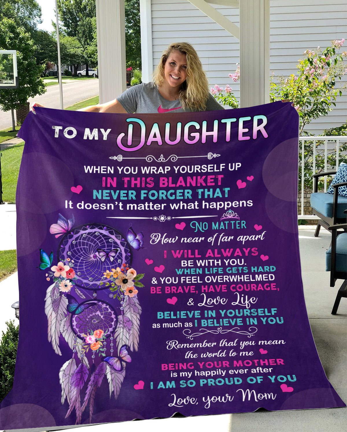 Daughter Dream Catcher Soft Plush Fleece Blanket (Small - 30x40)