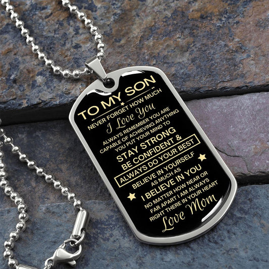 To My Son | Dog Tag | From Mom
