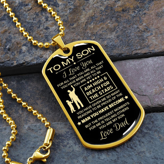 To My Son | Dog Tag | Love Dad