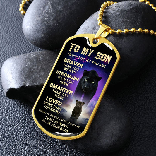 Black Panther Braver Stronger | Dog Tag | Gift For Son 2