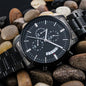 Customizable Engraved Black Chronograph Watch for Husband, Boyfriend Valentine's Day