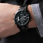 Customizable Engraved Black Chronograph Watch for Husband, Boyfriend Valentine's Day