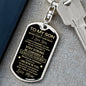To My Son | Dog Tag with Swivel Keychain | From Mom