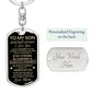 To My Son | Dog Tag with Swivel Keychain | From Mom