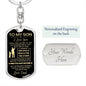 T0 My Son Dog Tag Key Chain - Perfect Gift for Son From Dad