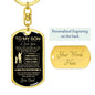 T0 My Son Dog Tag Key Chain - Perfect Gift for Son From Dad