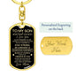To My Son | Dog Tag with Swivel Keychain | From Mom