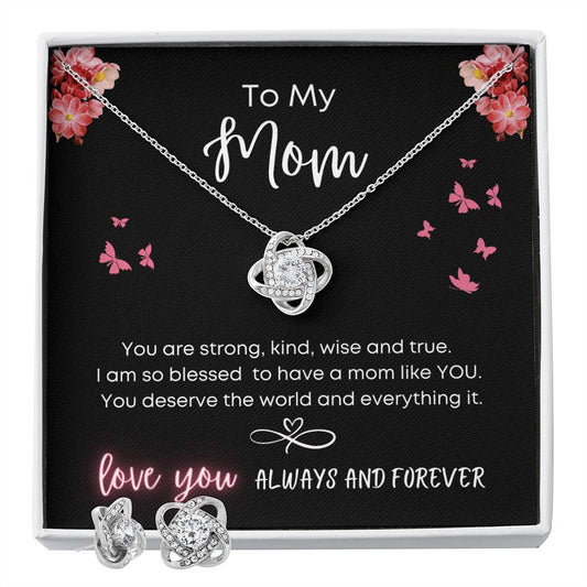 To My Mom | Love Knot Necklace and Earring Set