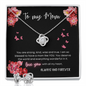 To My Mom - Love You - Love Knot Necklace and Earrings Set