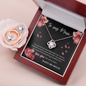 To My Mom - Love You - Love Knot Necklace and Earrings Set
