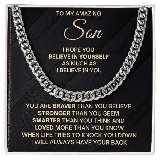 My Amazing Son | Cuban Link Chain | Perfect Gift for Son