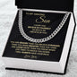 My Amazing Son Braver Stronger | Cuban Link Chain | Perfect Gift for Son