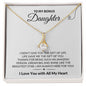 To My Bonus Daughter | Gift of You Shine Bright | Alluring Beauty Necklace