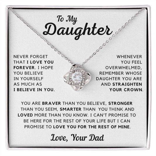 To My Daughter | I Believe in You | Love Knot Necklace