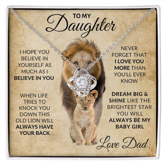 My Daughter Always My Baby Girl Lion Love Knot | Perfect Gift for Daughter