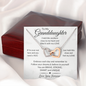 To My Granddaughter | Interlocking Hearts Necklace | Yellow and Rose Gold Options