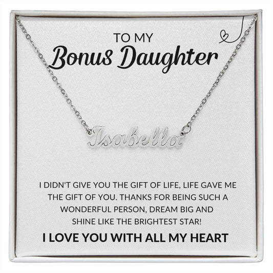 Bonus Daughter Custom Name Necklace with Special Message