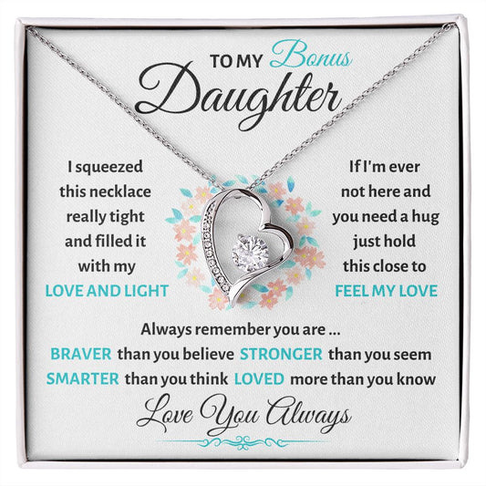 To My Bonus Daughter -  Forever Love Necklace