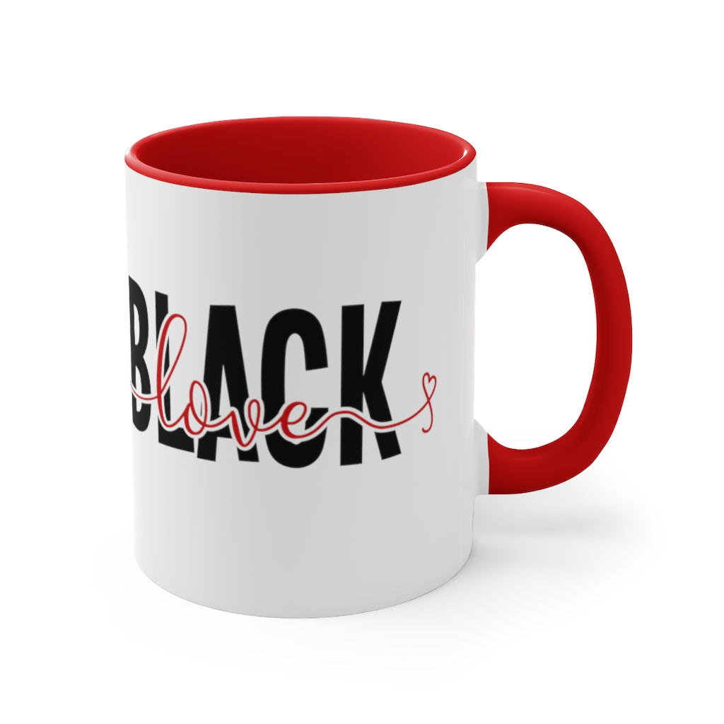 Black Love Hearts - Accent Coffee Mug, 11oz