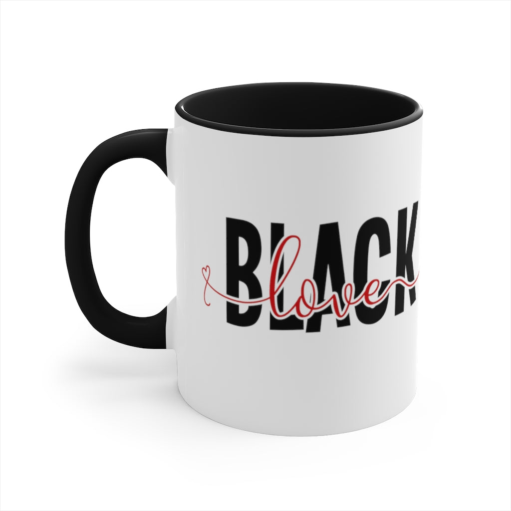 Black Love Hearts - Accent Coffee Mug, 11oz