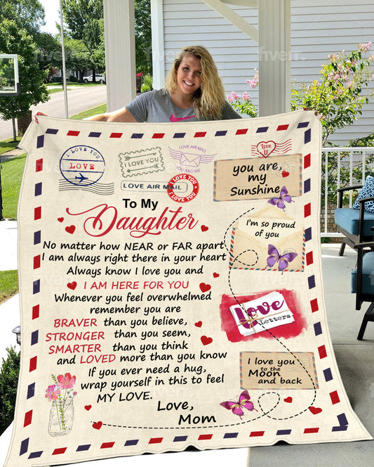 Daughter Postcard Love Soft Plush Fleece Blanket (Fleece or Sherpa)