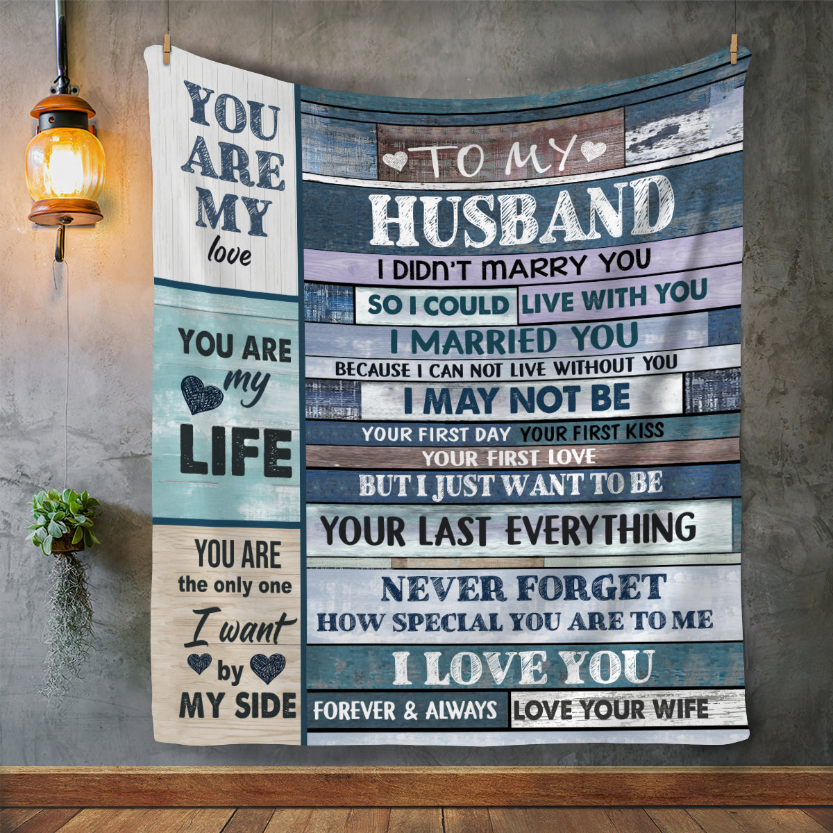 My Husband My Love Cozy Plush Fleece Blanket (Large- 60x80)
