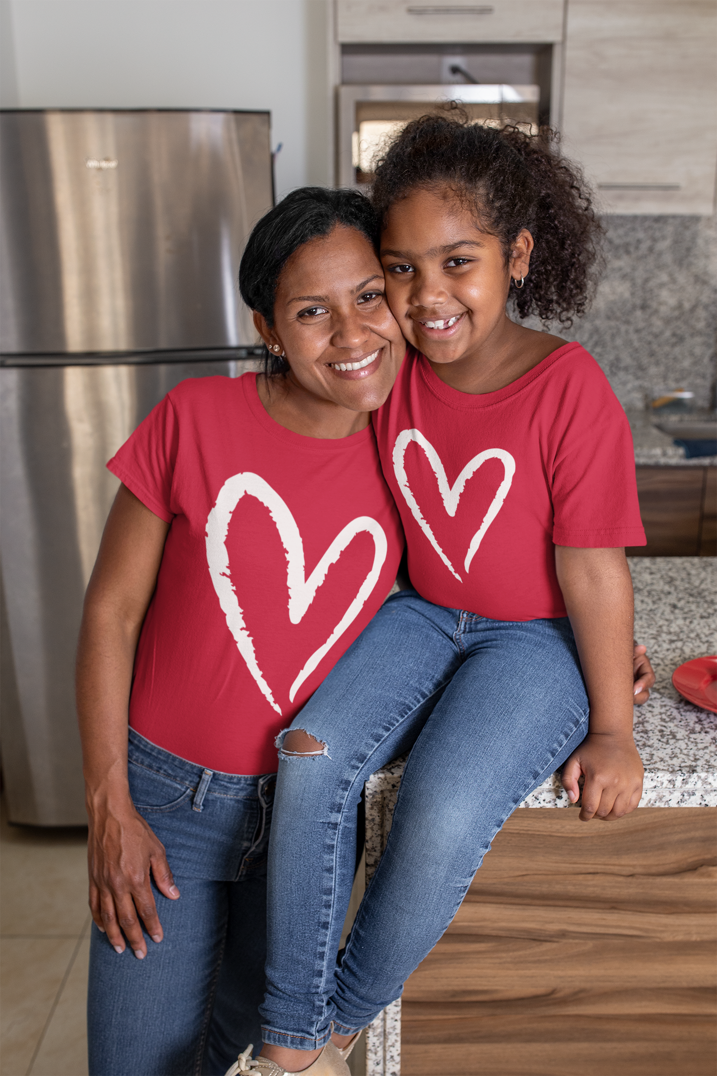 Heart - Grunge Matching Premium T-Shirt for Adult